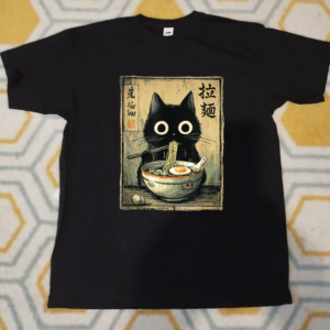 tee shirt premium fan art chat ramen nouille japonais (copie)