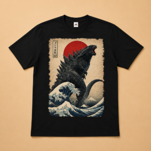tee shirt premium fan art tsunami japon monstre